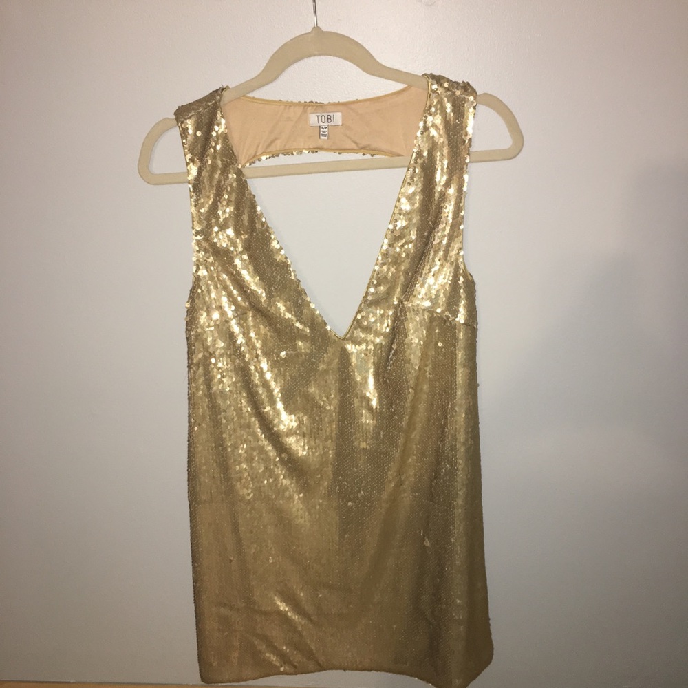 Tobi Gold Sequence Dress